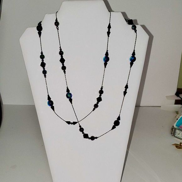 2028 Women's Beaded Necklace Aurora Borealis Rhinestones Double Length Bohemian - Picture 1 of 12